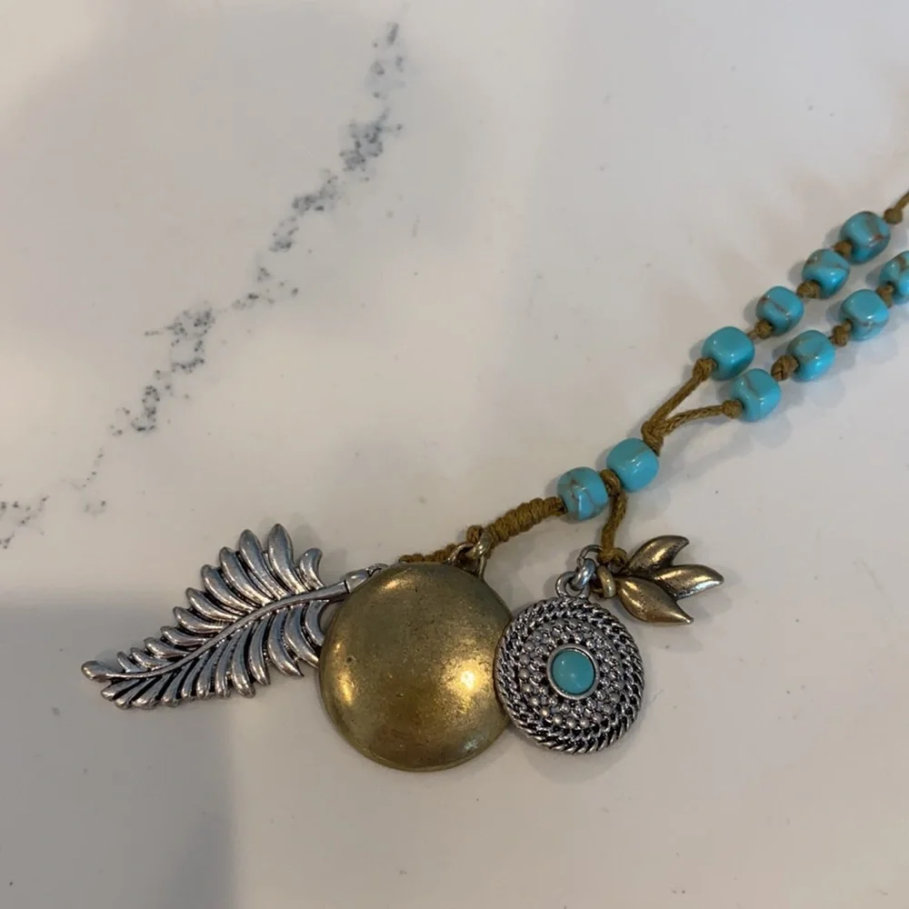 Lucky NWOT Turquoise charm necklace